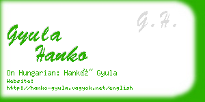 gyula hanko business card